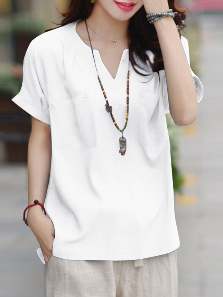 Relax in Style with Short Sleeve Women's Blouse