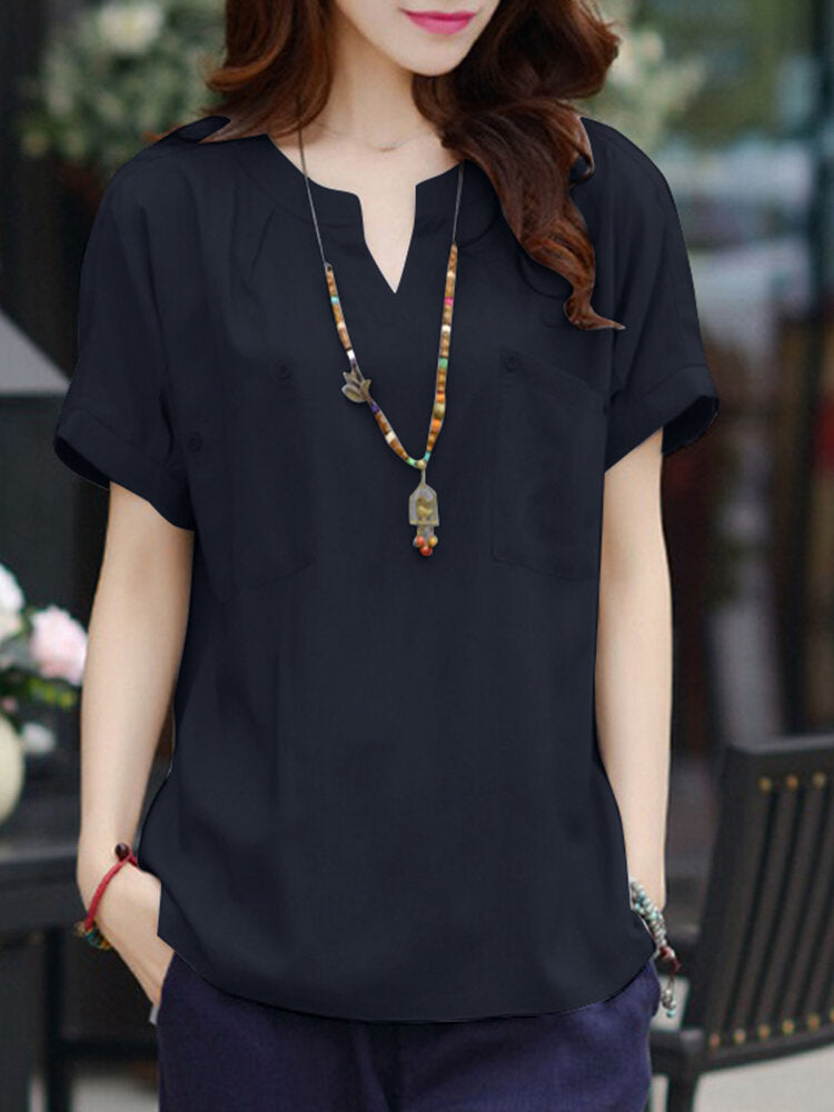 Relax in Style with Short Sleeve Women's Blouse