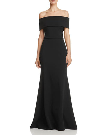 Off-the-Shoulder Scuba Crepe Gown - 100% Exclusive
