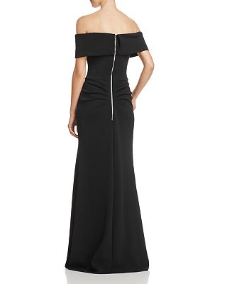 Off-the-Shoulder Scuba Crepe Gown - 100% Exclusive