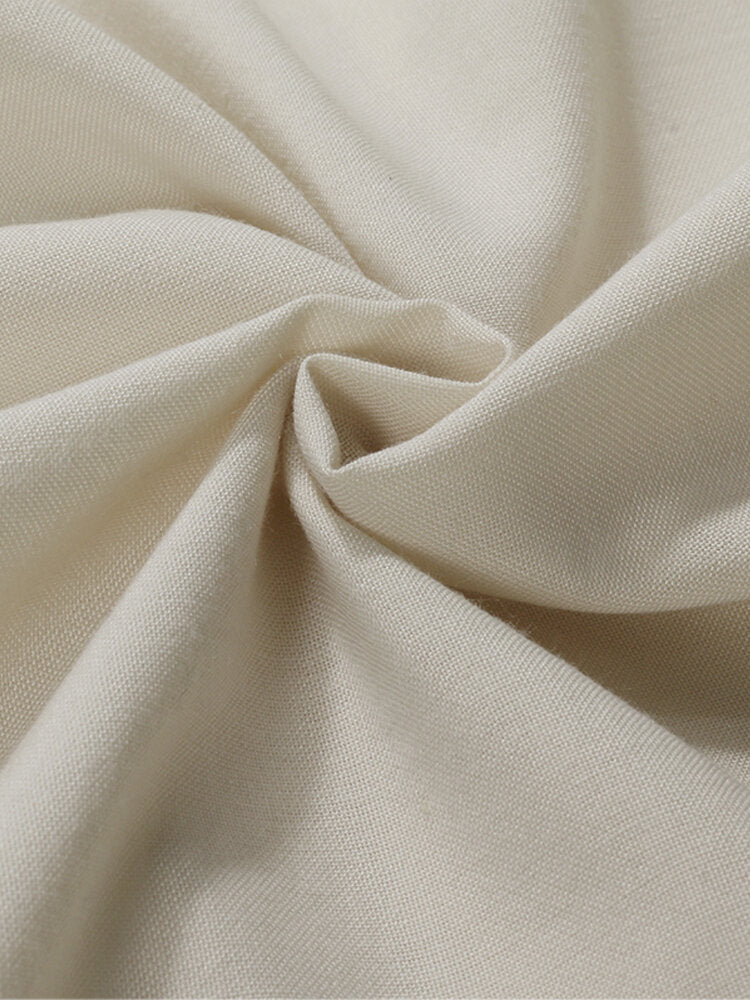 Solid Drawstring High Waist Pocket Wide Leg Pants