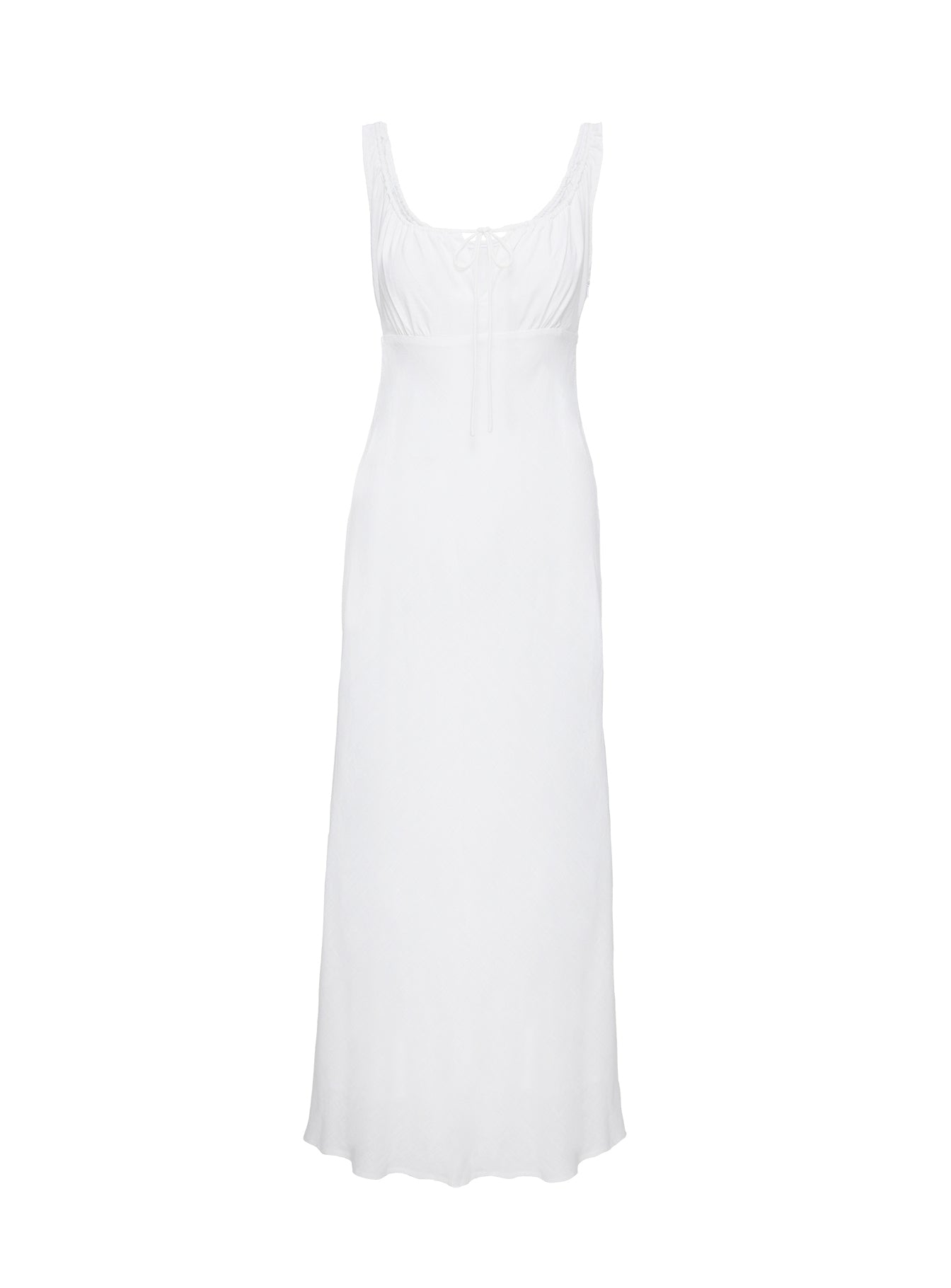 Confidence White Cotton Maxi Dress for Women