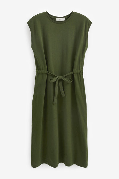 Short Sleeve Belted Women's Dress