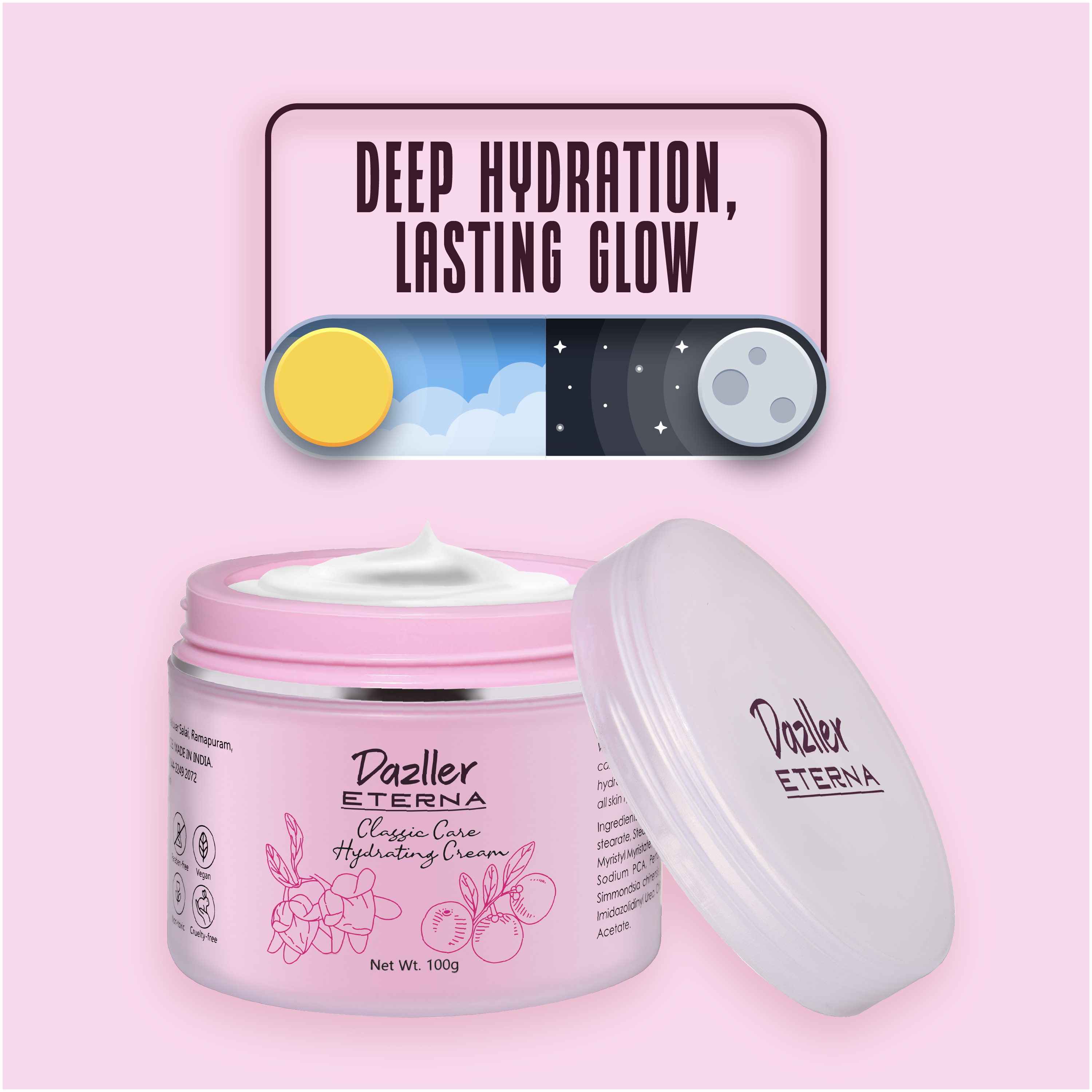 Dazller Eterna Combo Pack: Sheer Glow Compact Powder + Classic Care Hydrating Cream Fair - 2