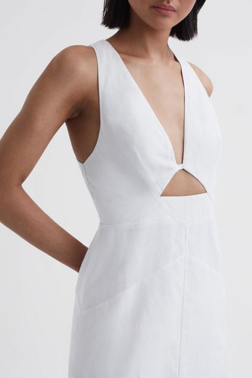 Deep V-neckline Wome Midi Dress