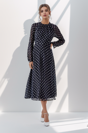 Polkadot Polyester Women's Dress