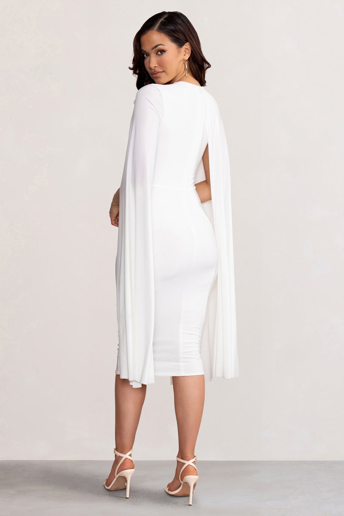 Asymmetric Cape Midi Women's Dress