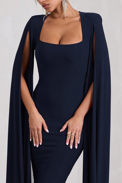 Gorgeous Midi Dress with Cape Sleeves