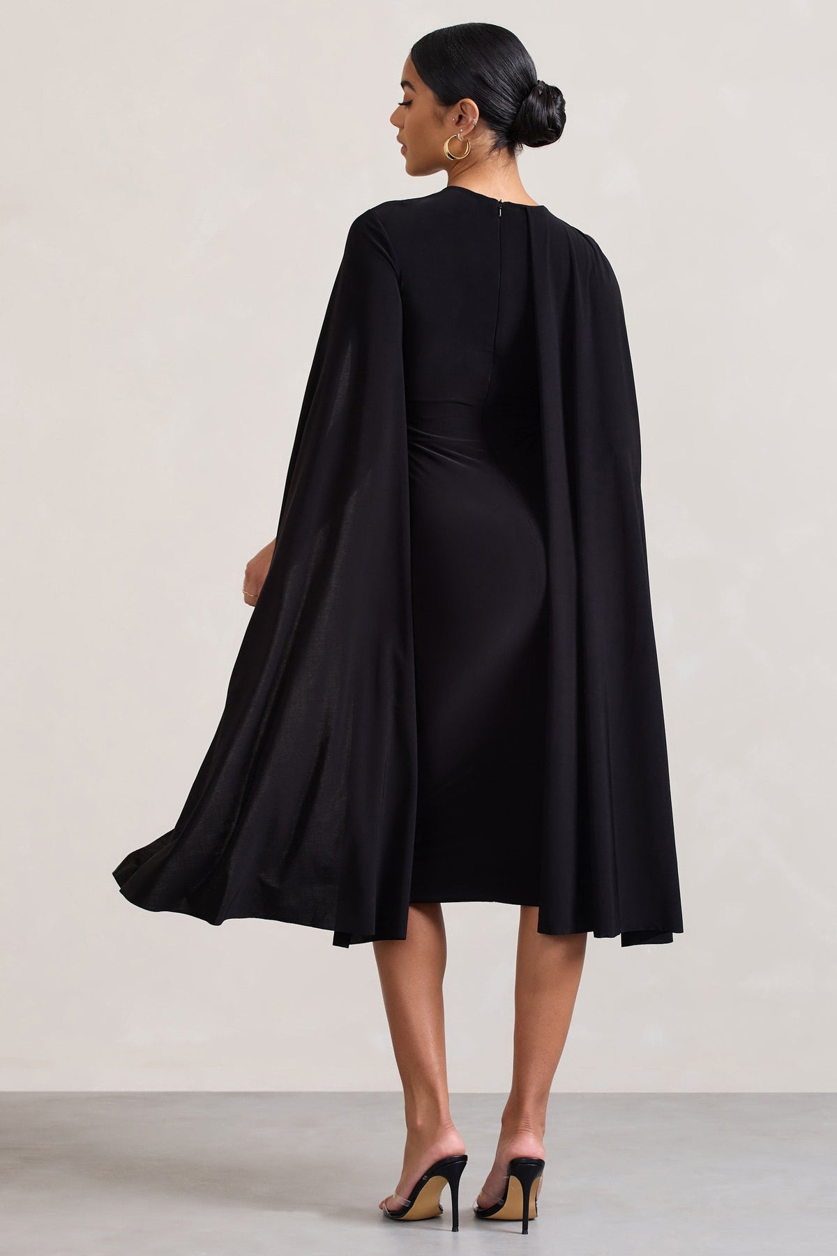 Asymmetric Cape Midi Women's Dress