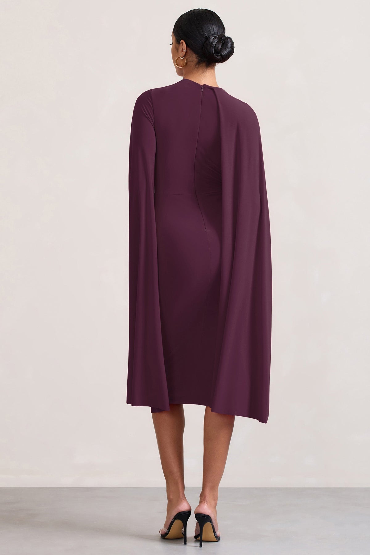 Asymmetric Cape Midi Women's Dress