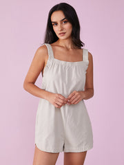 Solid Ruffle Strap Sleeveless Pocket Casual Short s Women Jumpsuits