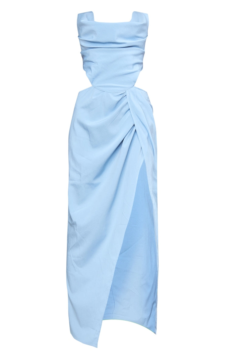 Cowl Corset Split Detail Women's Midaxi Dress