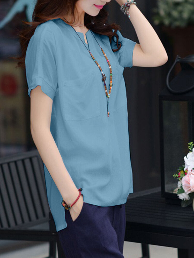 Relax in Style with Short Sleeve Women's Blouse