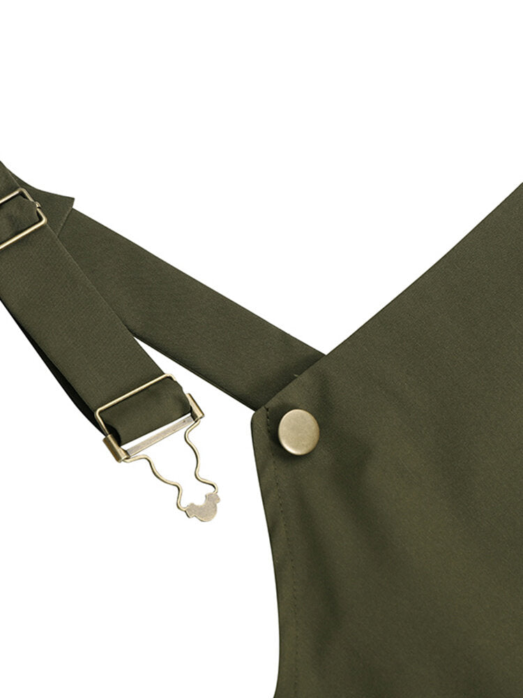 Solid Sleeveless Pocket Casual Dress For Women