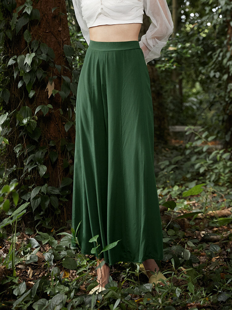 High Waist Solid Loose Wide Leg Pants For Women