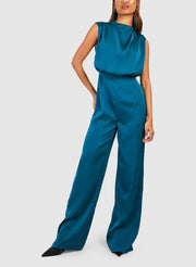 Satin Wide Leg Jumpsuit For Women
