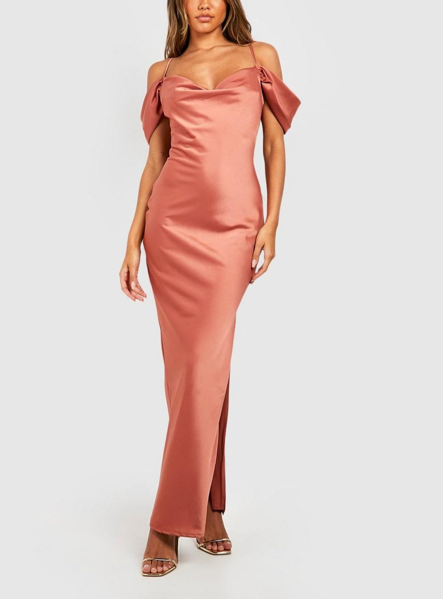 Mix And Match Women Shoulder Maxi Dress