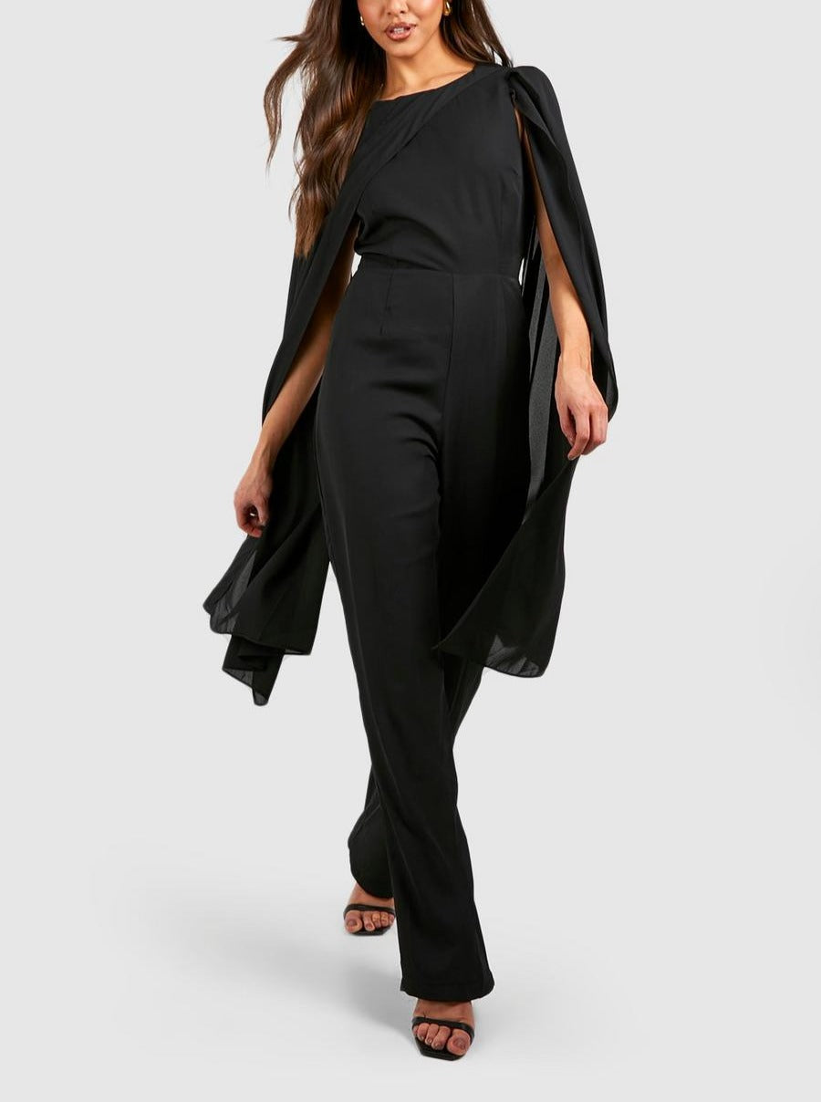 CHIFFON CAPE WOMEN JUMPSUIT