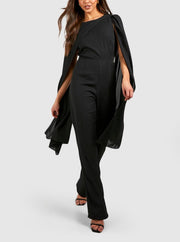 CHIFFON CAPE WOMEN JUMPSUIT