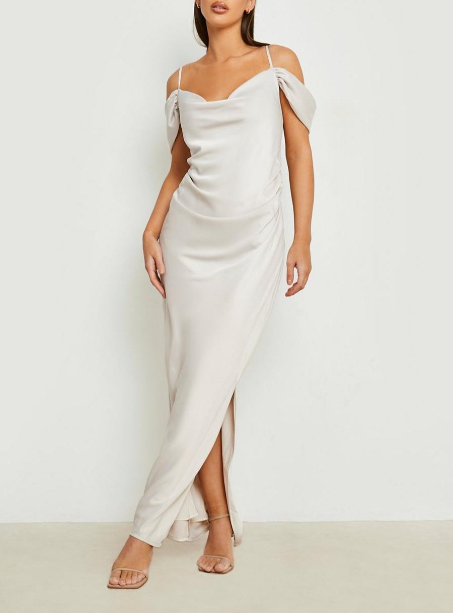 Mix And Match Women Shoulder Maxi Dress