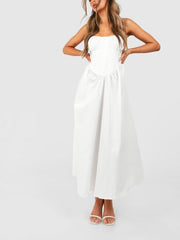 Cotton Midi Milkmaid Dress For Women