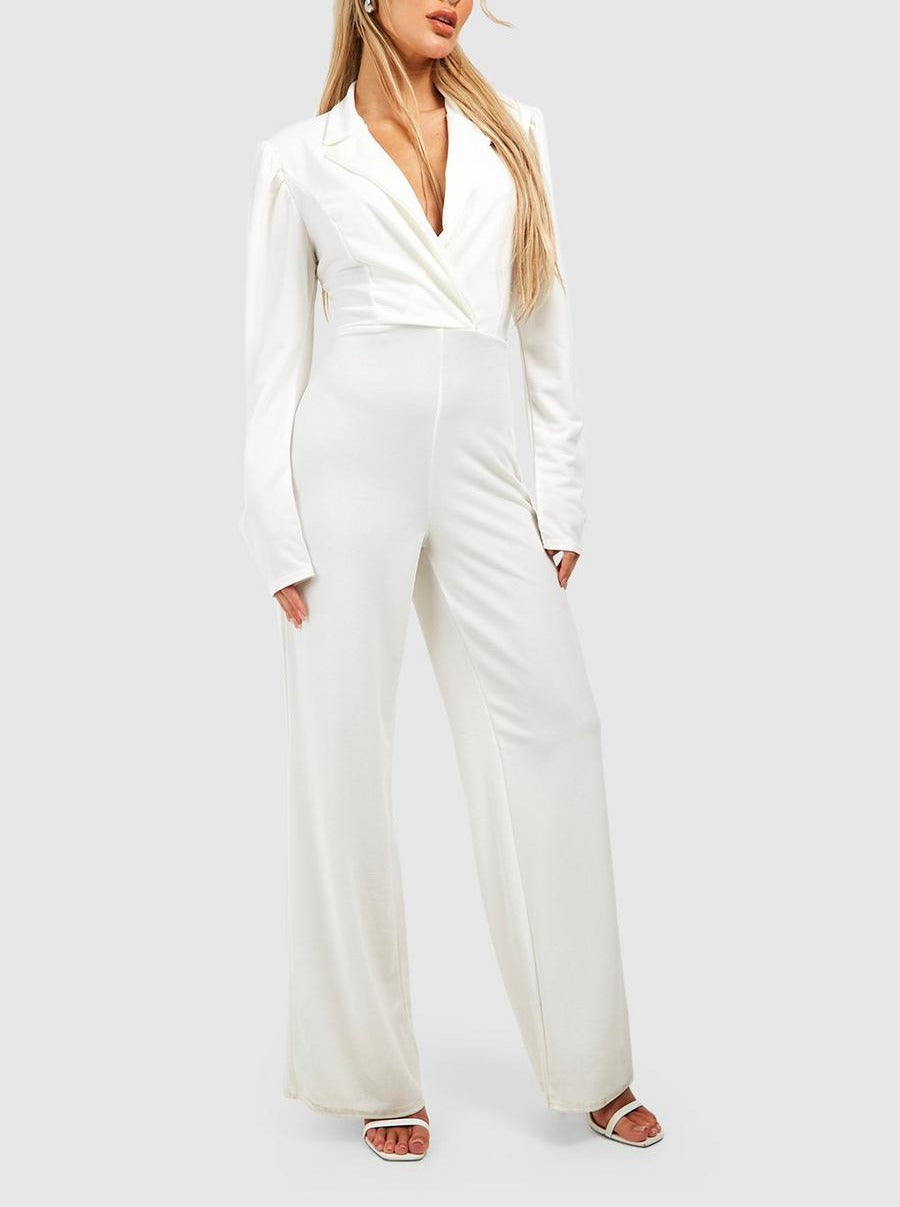 Puff Sleeve ailored Jumpsuit For Women