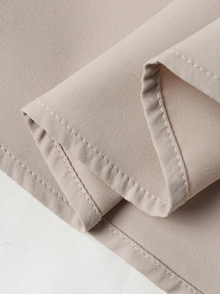 Women Solid Color Lapel Casual Short Sleeve Shirt