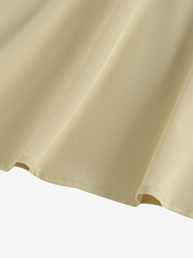 Solid Sleeveless Invisible Zip Crew Neck Mermaid Hem Women Dress