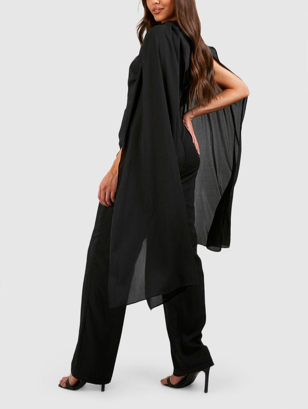 CHIFFON CAPE WOMEN JUMPSUIT