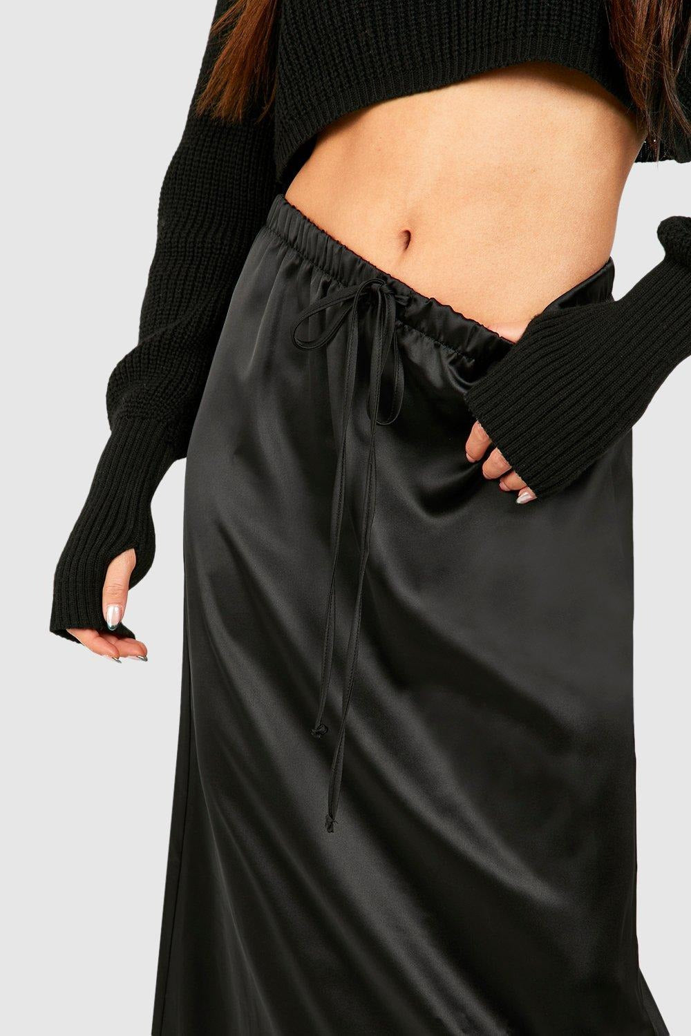SATIN WOMEN MAXI SKIRT