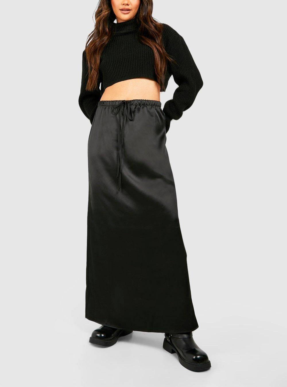 SATIN WOMEN MAXI SKIRT