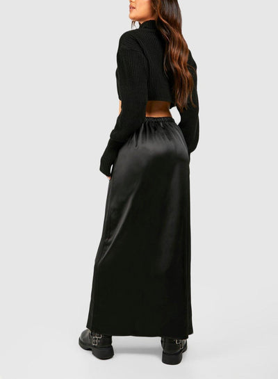 SATIN WOMEN MAXI SKIRT