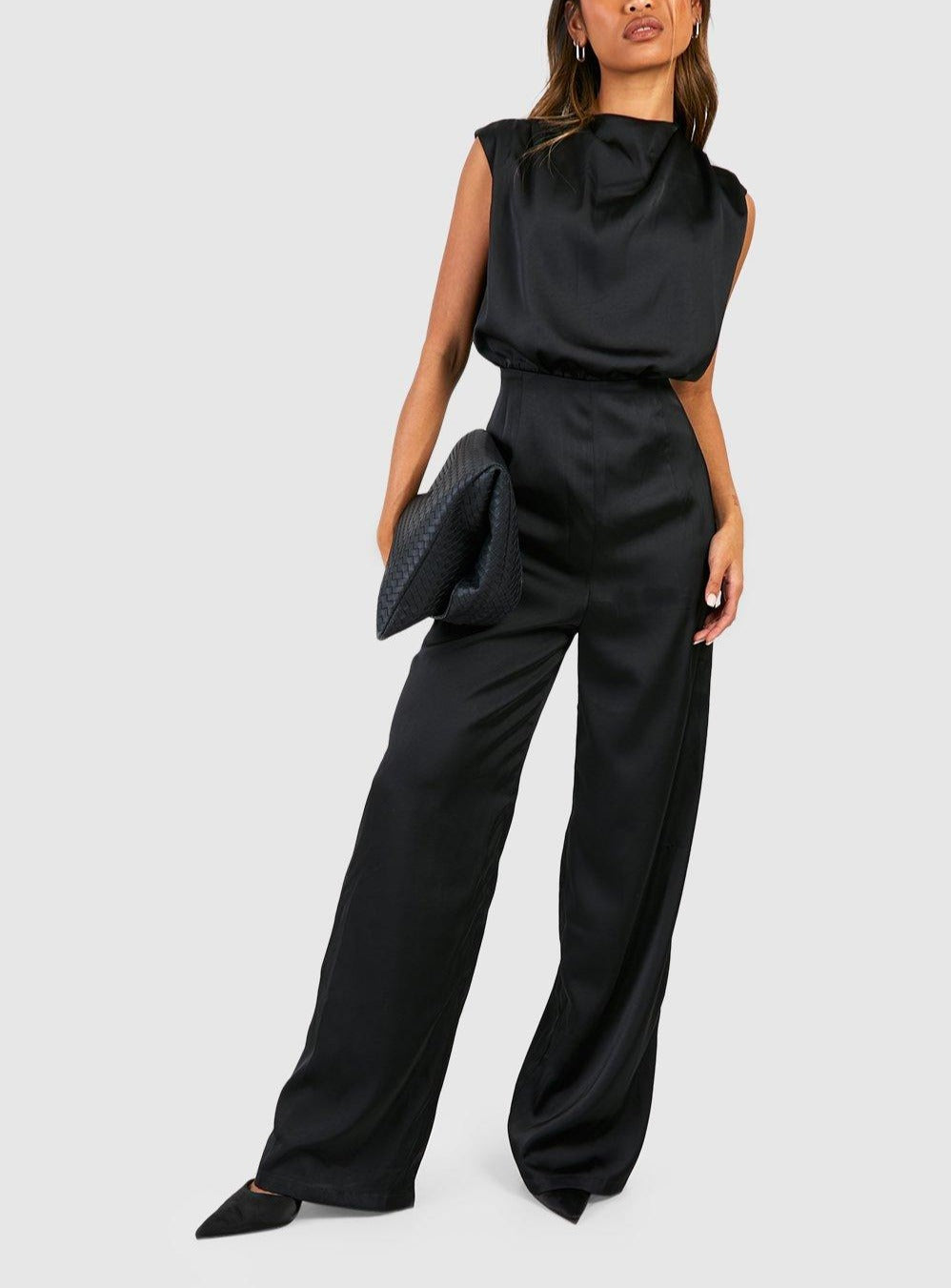 Satin Wide Leg Jumpsuit For Women