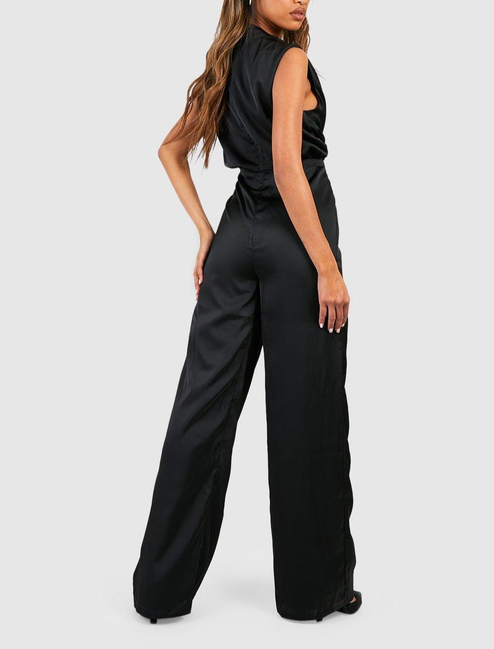 Satin Wide Leg Jumpsuit For Women