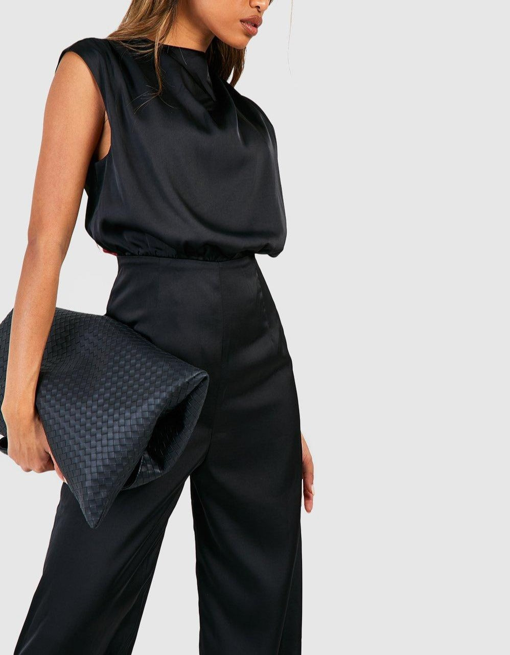 Satin Wide Leg Jumpsuit For Women