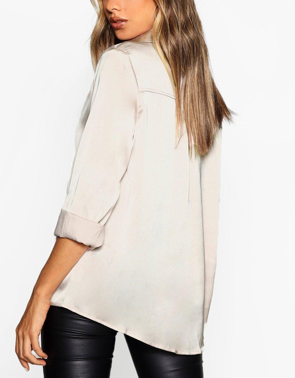 Satin Long Sleeve Women Shirt