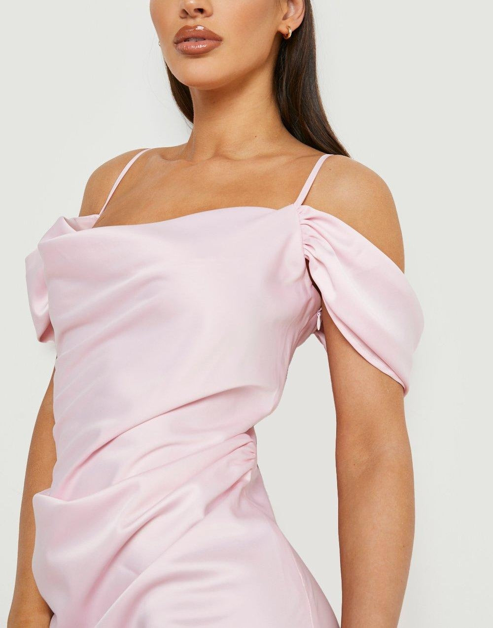 Mix And Match Women Shoulder Maxi Dress