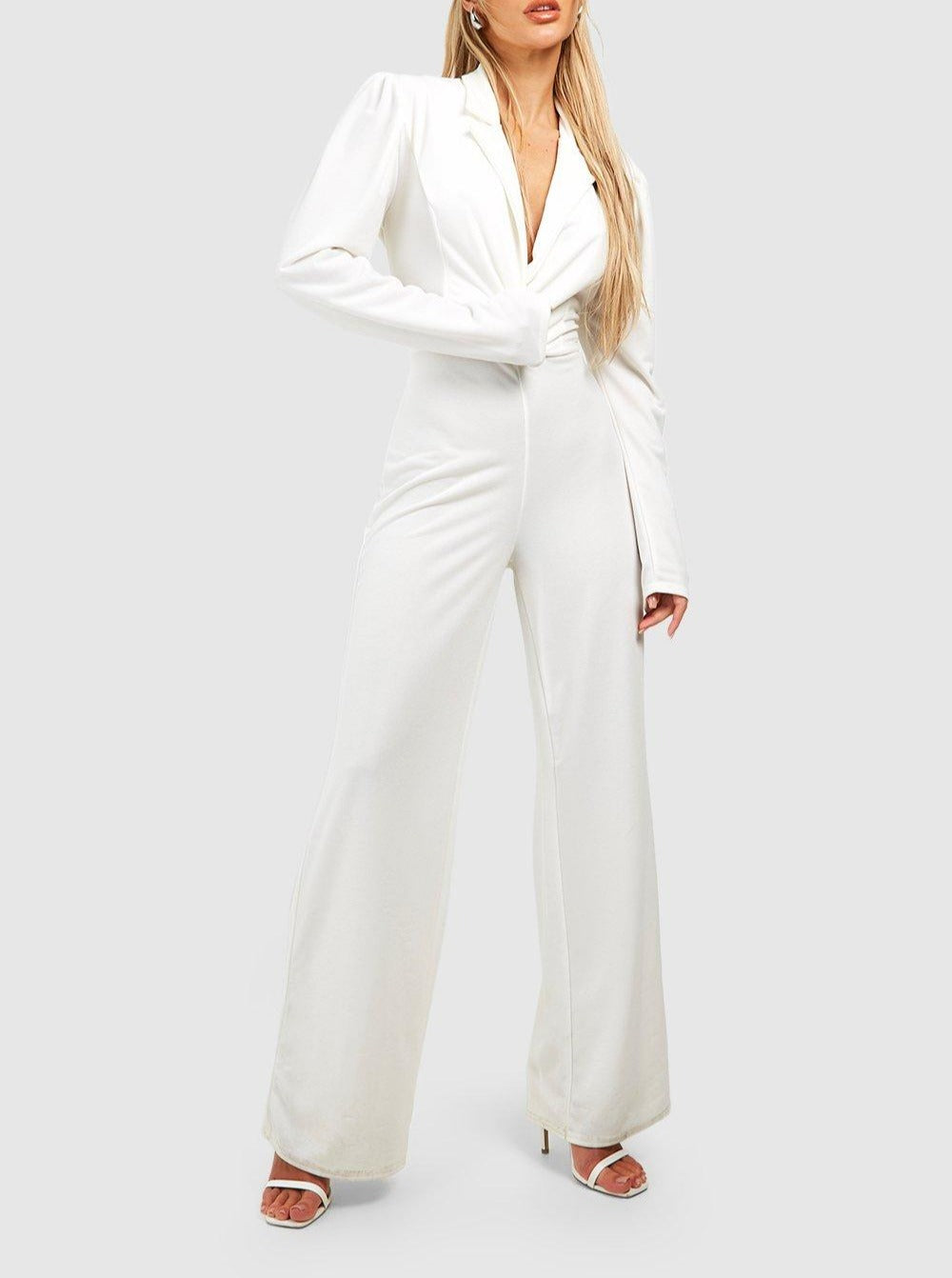 Puff Sleeve ailored Jumpsuit For Women