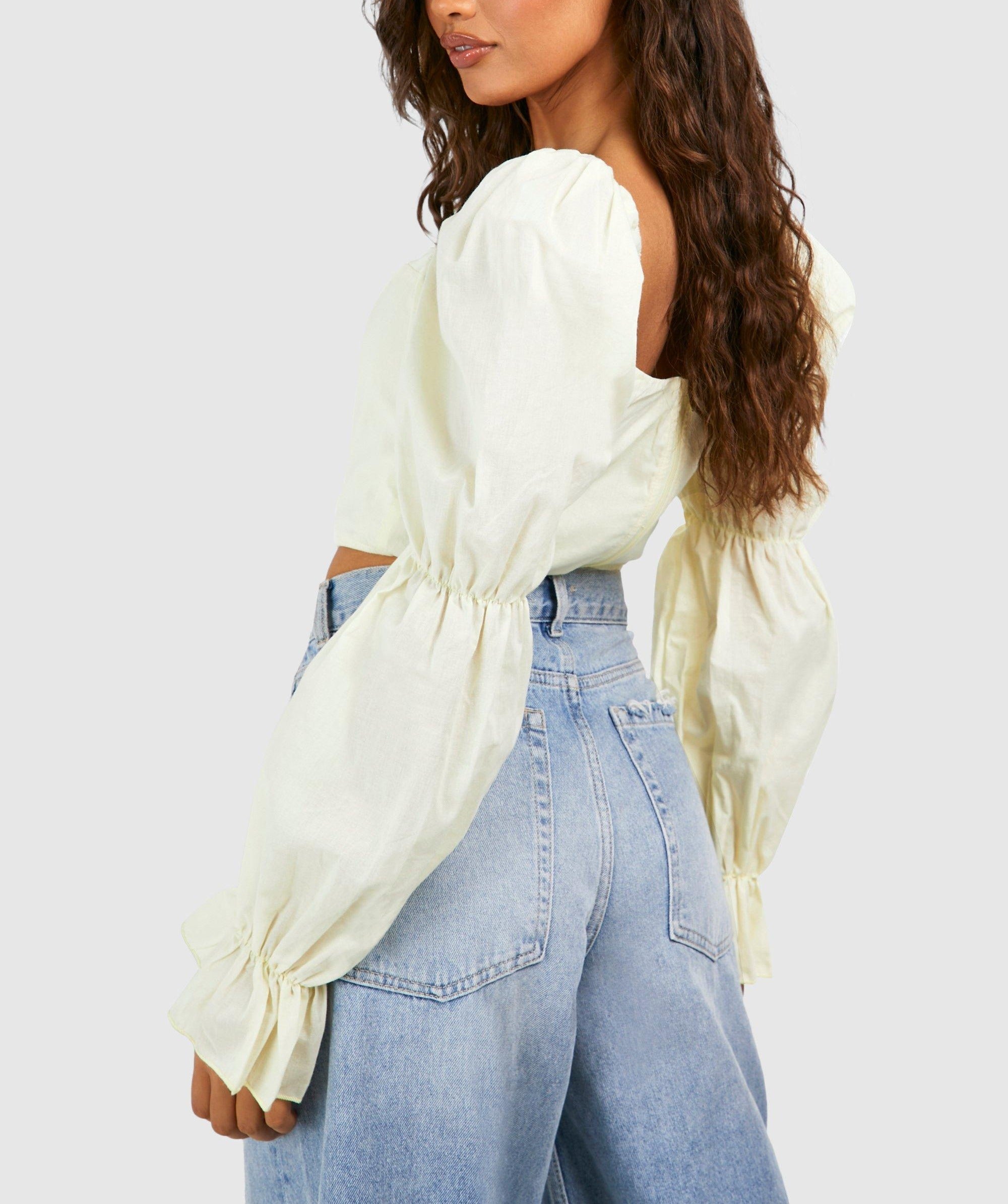 Puff Sleeve Women Corset Blouse