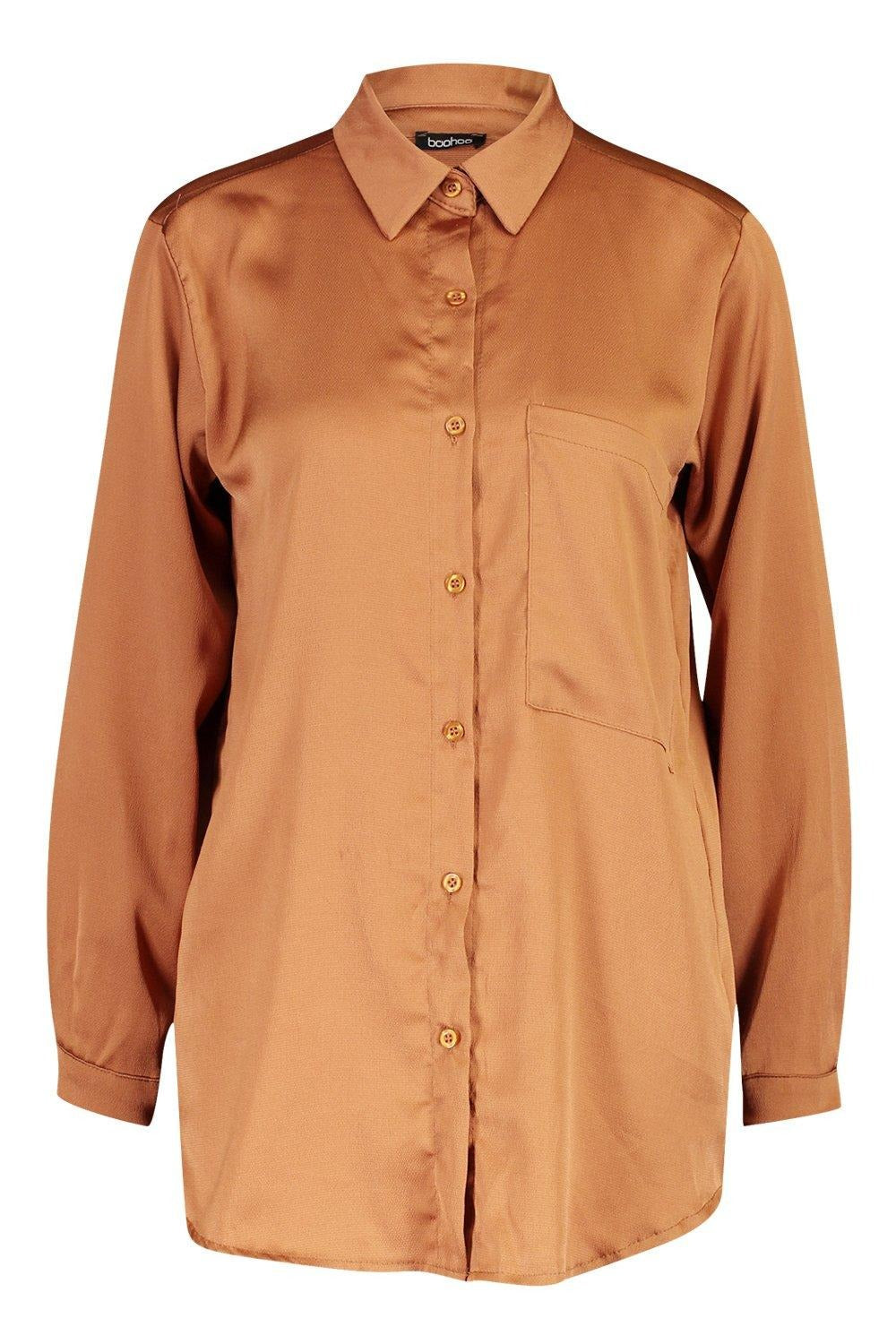 Oversized  Women satin shirt