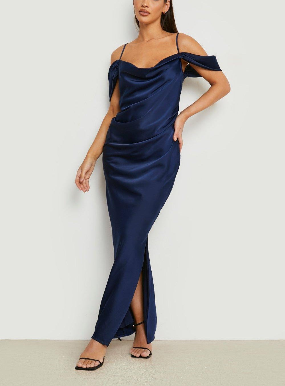 Mix And Match Women Shoulder Maxi Dress