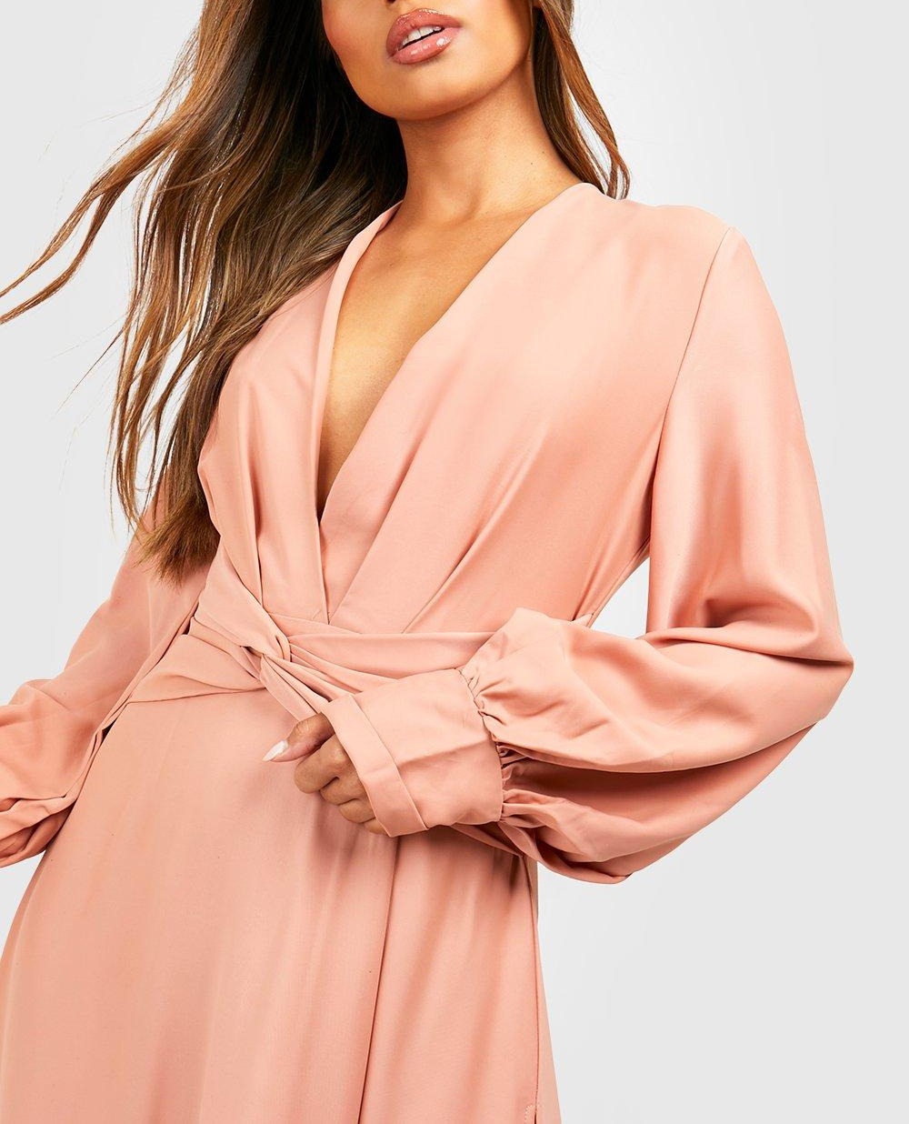 Front Twist Women Maxi Bridesmaid Dress