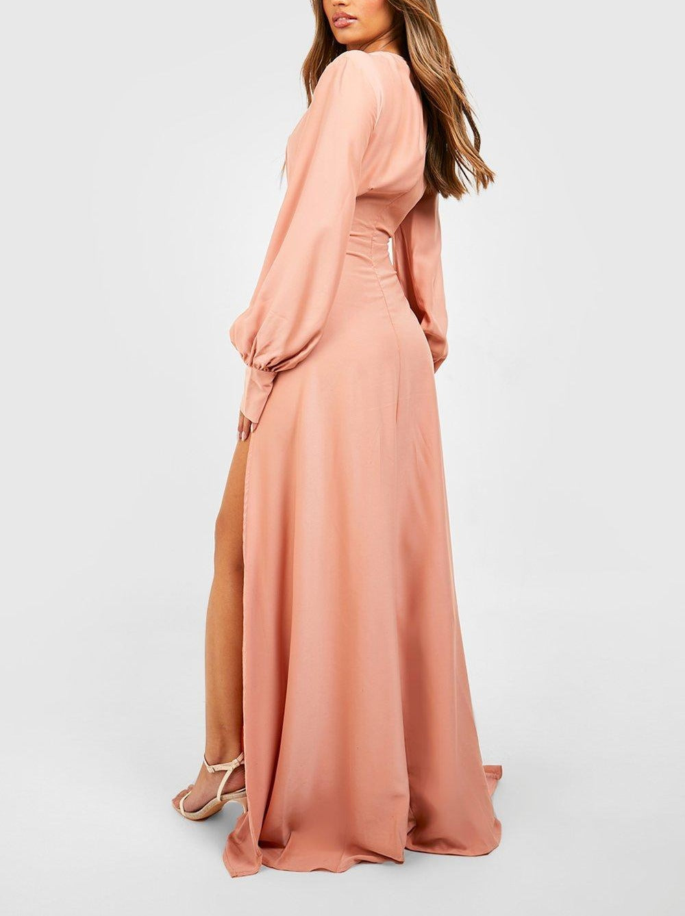 Front Twist Women Maxi Bridesmaid Dress