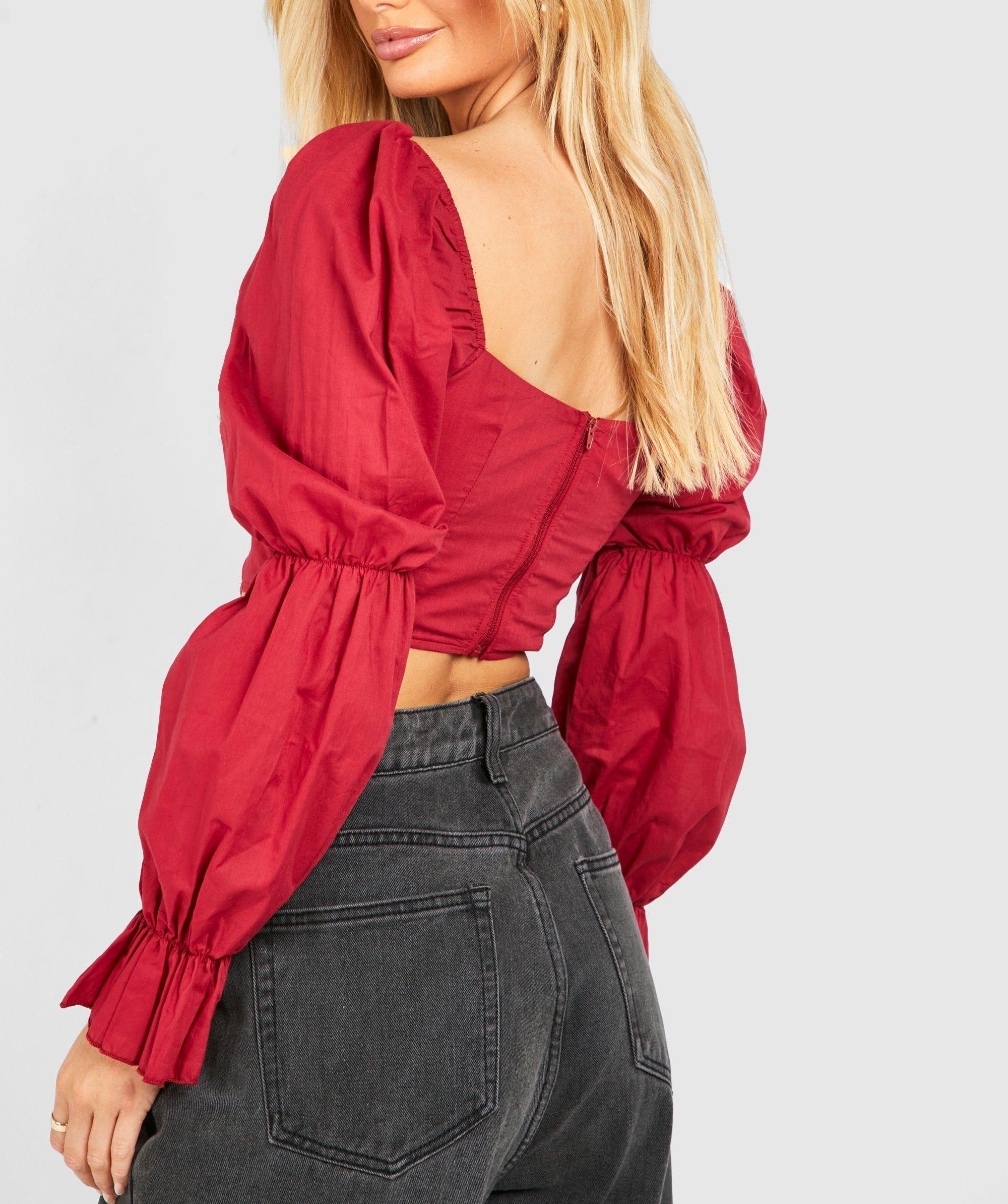 Puff Sleeve Women Corset Blouse