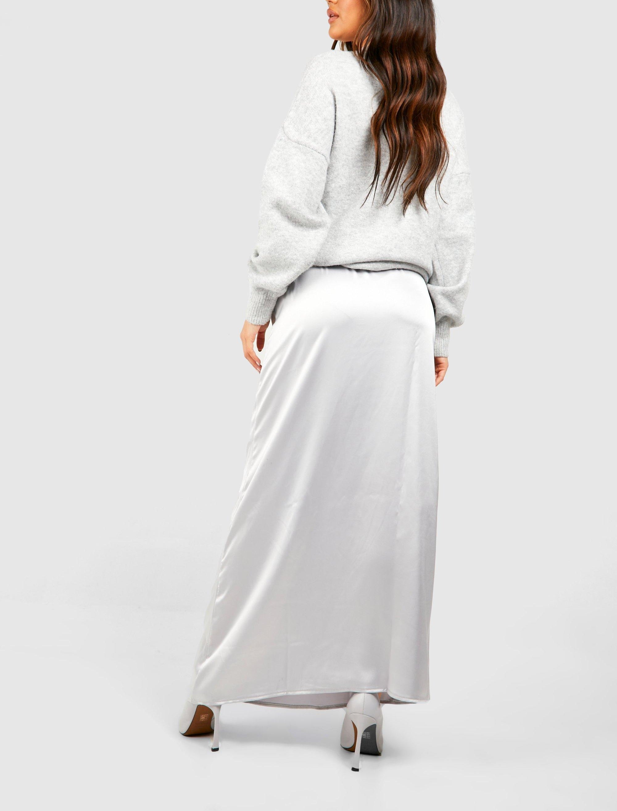 SATIN WOMEN MAXI SKIRT