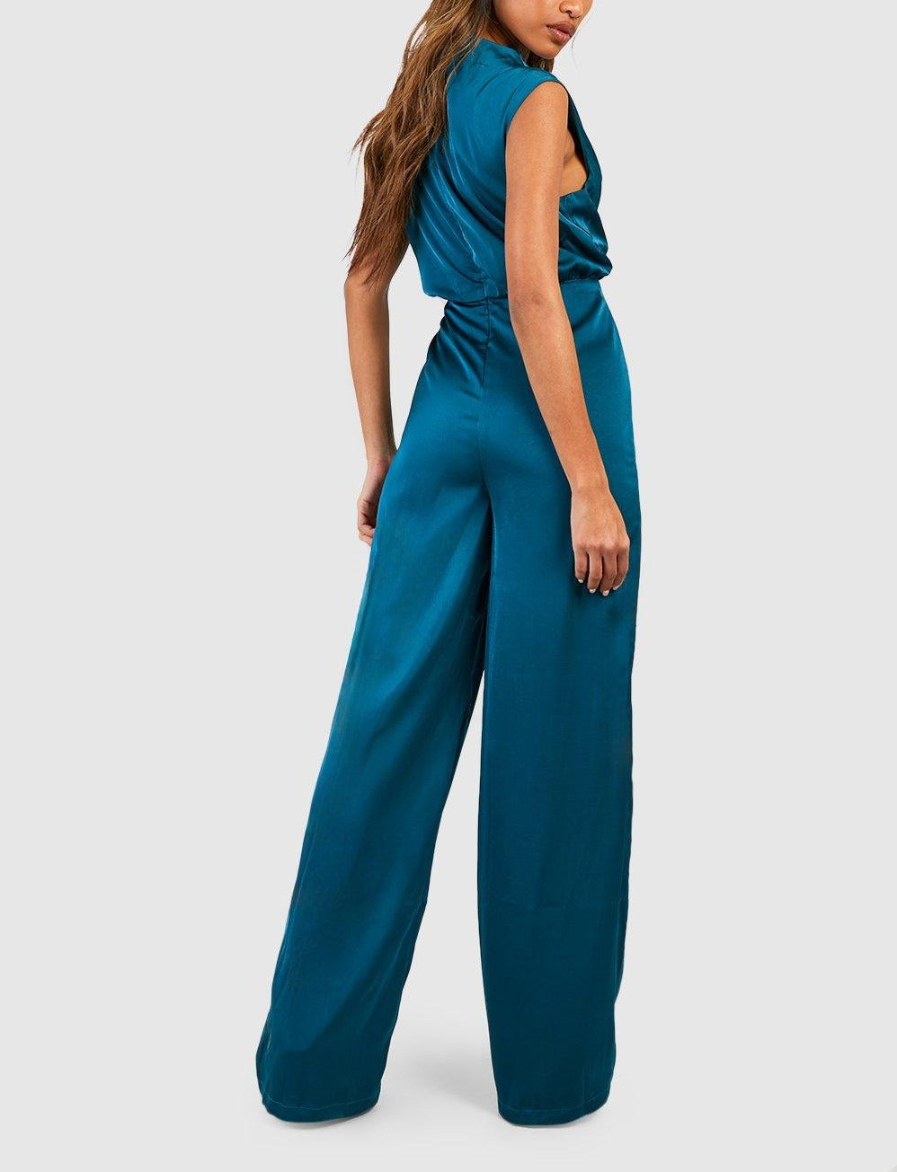 Satin Wide Leg Jumpsuit For Women