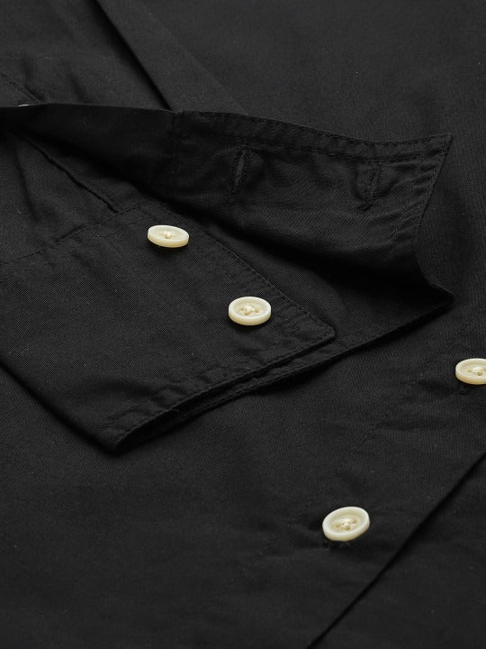 Purple Oversized Cotton Casual Shirt with Spread Collar