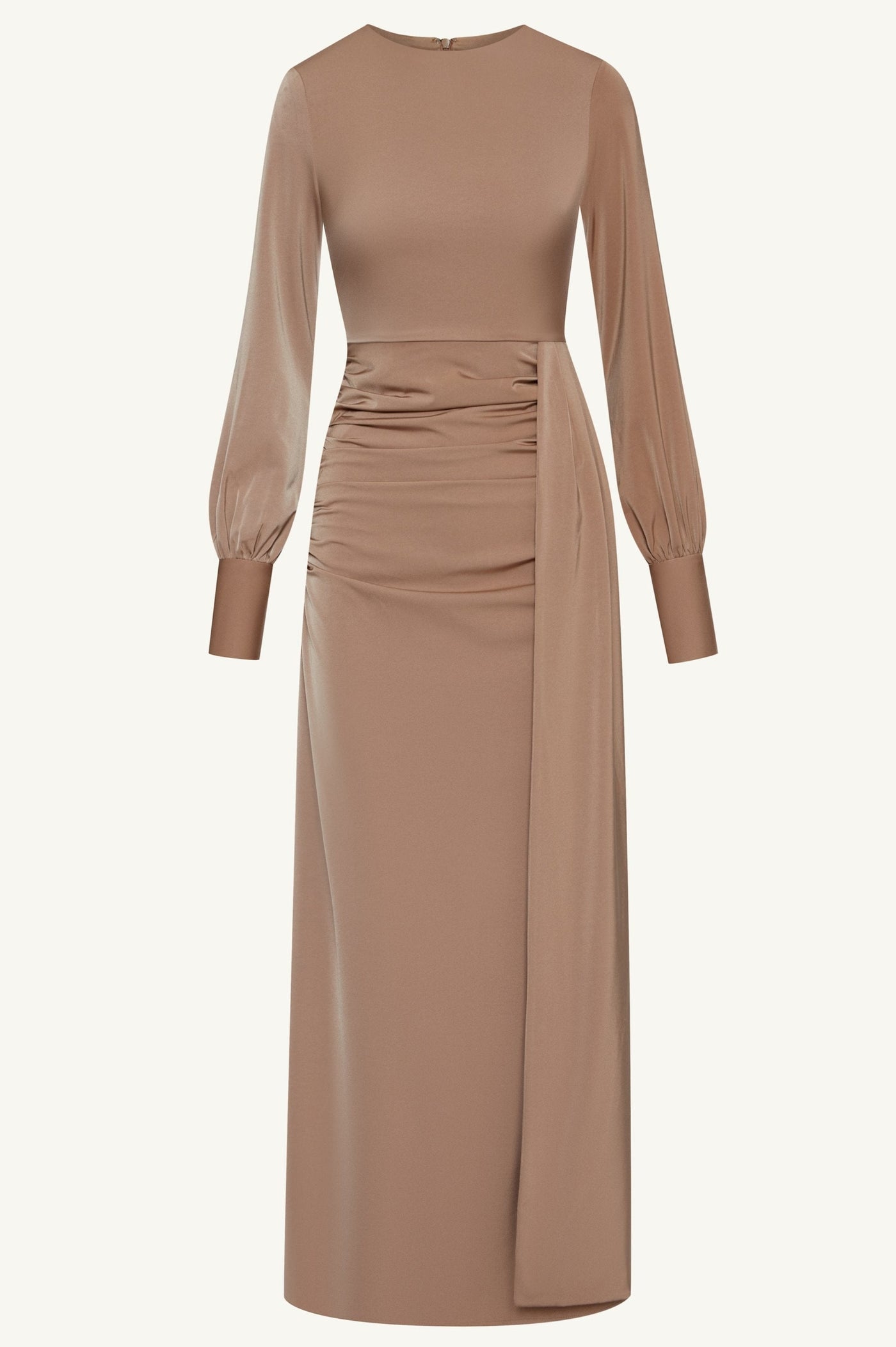 Modest / Muslim Sara's Satin Rouched Maxi Dress For Women