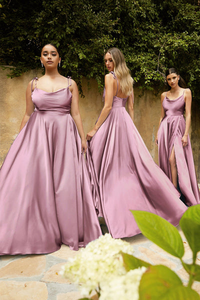 Maxi GoldLine Pure Satin Dress