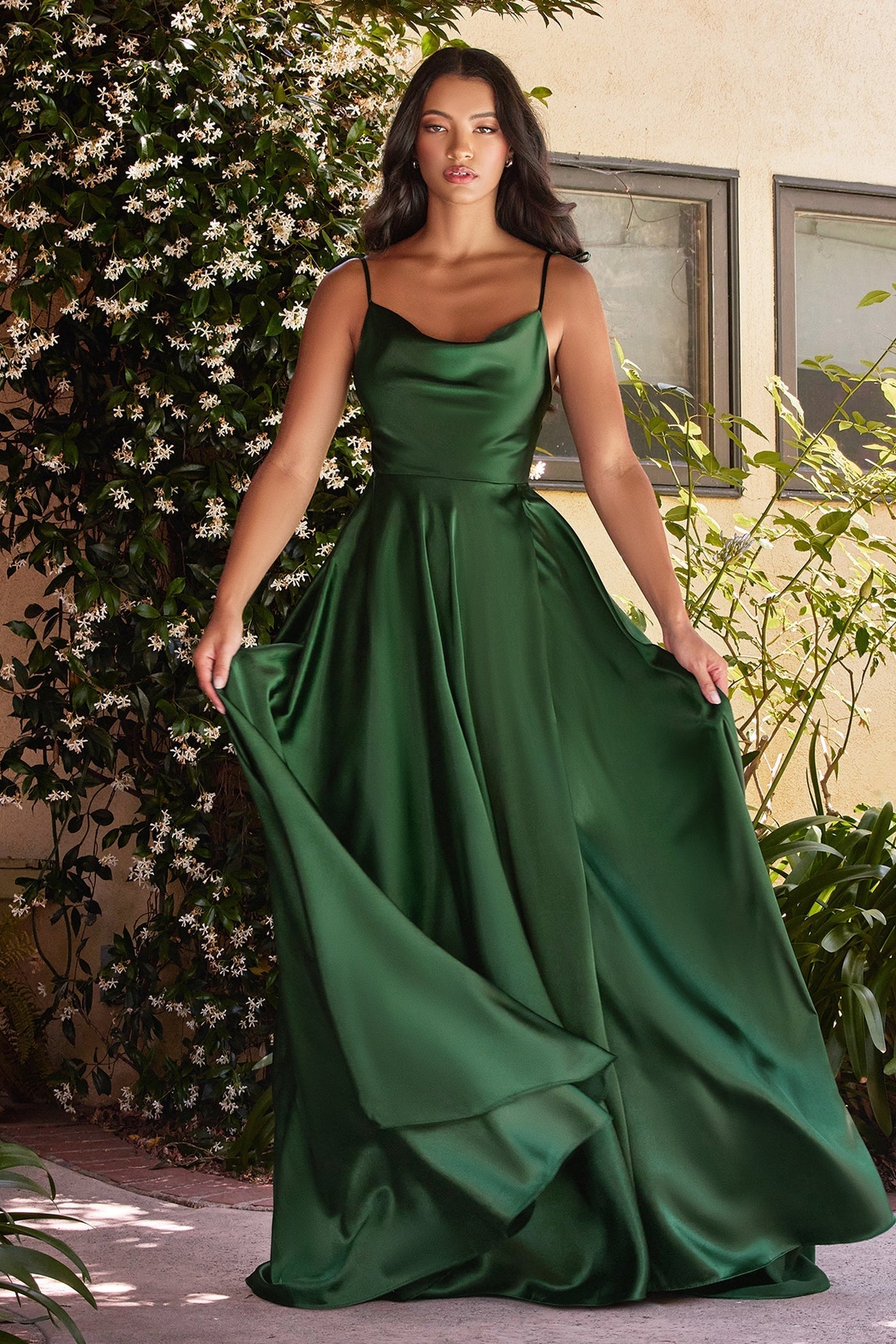 Maxi GoldLine Pure Satin Dress